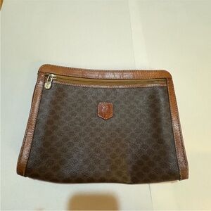 Celine Brown Monogram Leather Accent